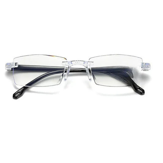 Bi-Focal Rimless Adaptive Intelligent Zoom Reading Glasses (1BFRG3)