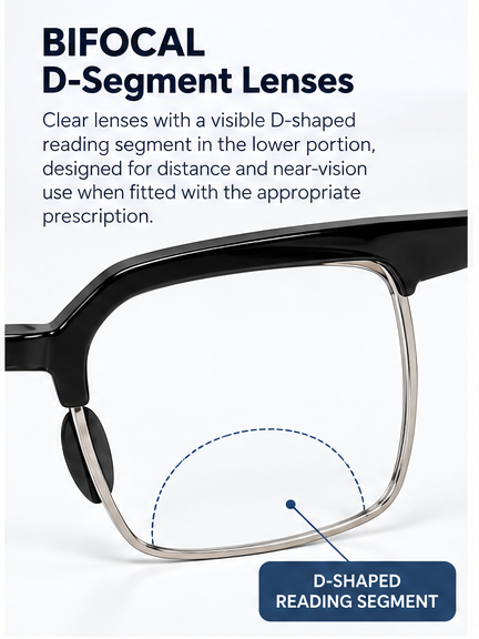 Keymount Black Intelligent Zoom Bifocal Reading Glasses for Men & Women -3KBF