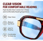 Marshell Rectangular Intelligent Zoom Reading Glasses with Gold Metal Accents for Men & Women- MRRGT