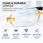 Rimless Gold & Black Premium Designer Single Vision Intelligent Zoom Reading Glasses for Men & Women - DRRG1