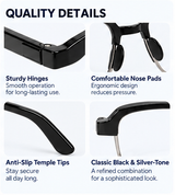 Keymount Black Intelligent Zoom Bifocal Reading Glasses for Men & Women -3KBF