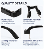 Keymount Black Intelligent Zoom Bifocal Reading Glasses for Men & Women -3KBF