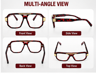 Marshell Rectangular Intelligent Zoom Reading Glasses with Gold Metal Accents for Men & Women- MRRGT
