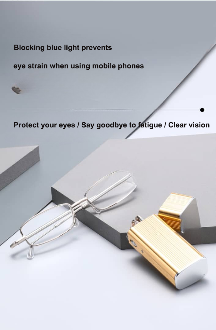 Metal Foldable Golden One Power Zoom Reading Glasses(MFRG2)
