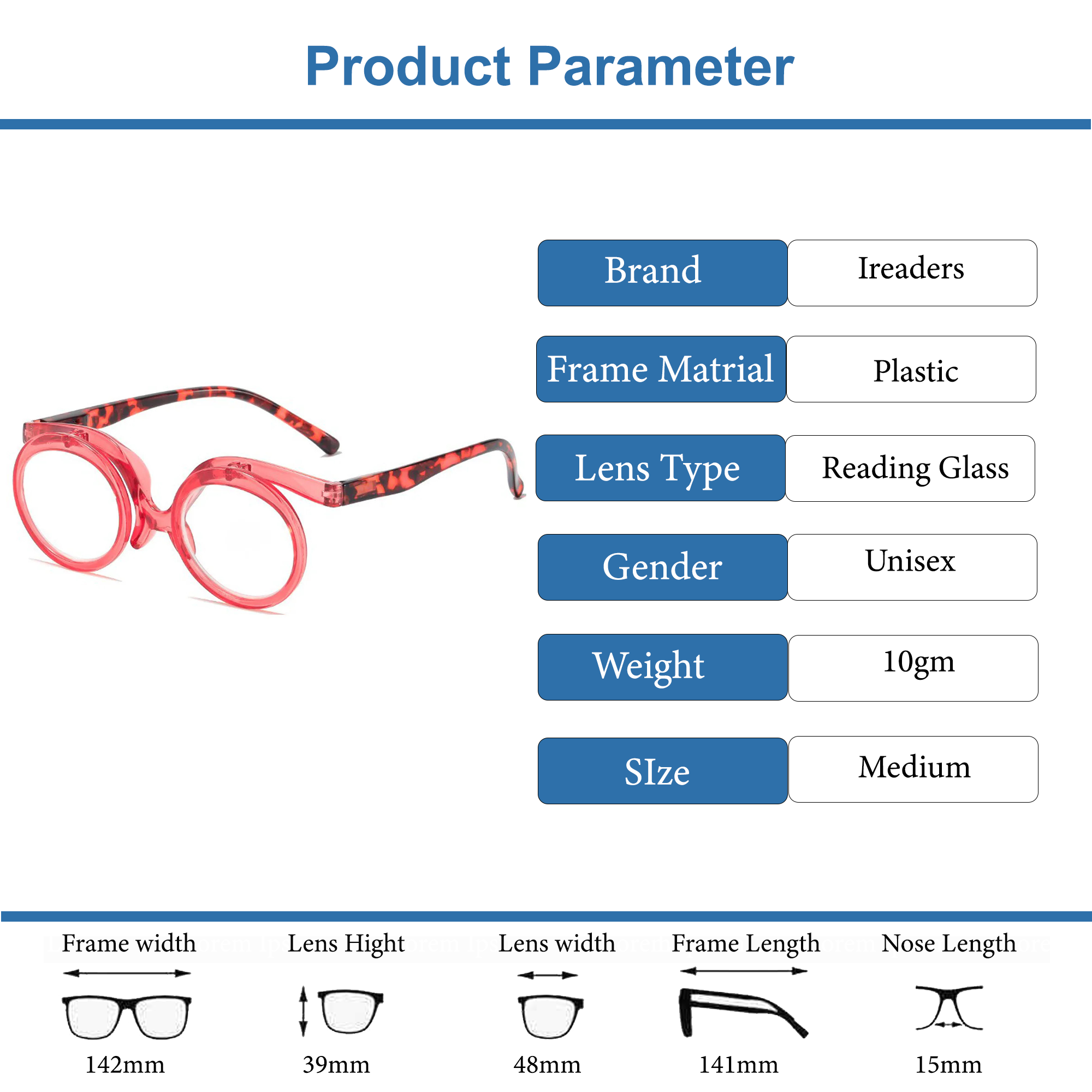 Makeup One Power Adaptive Reading Glasses(MURG1)