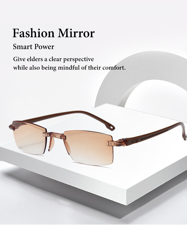 Rimless One Power Bi-Focal Brown Tint Reading Glasses(RBFRG2)