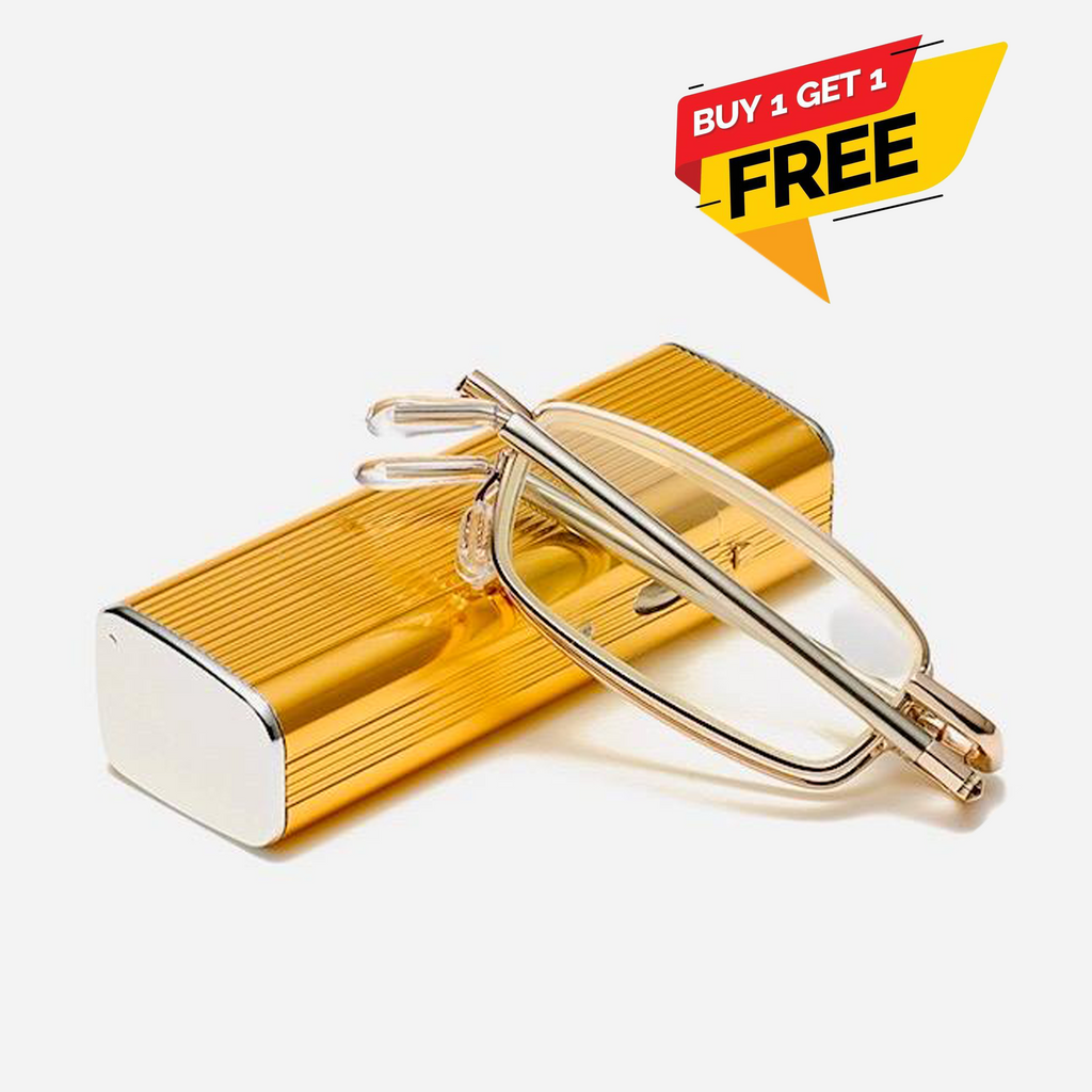 Metal Foldable Golden One Power Zoom Reading Glasses(MFRG2)