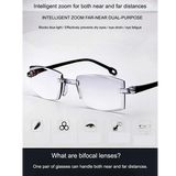 Bi-Focal Rimless Adaptive Intelligent Zoom Reading Glasses-3BFRG3