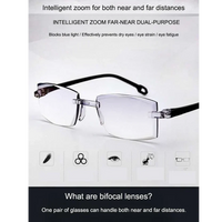 Bi-Focal Rimless Adaptive Intelligent Zoom Reading Glasses-3BFRG3