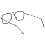 Transparent Gold Full Rim Rectangular Reading Glasses For Men LKE2229-TRANS GLD