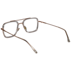 Transparent Gold Full Rim Rectangular Reading Glasses For Men LKE2229-TRANS GLD