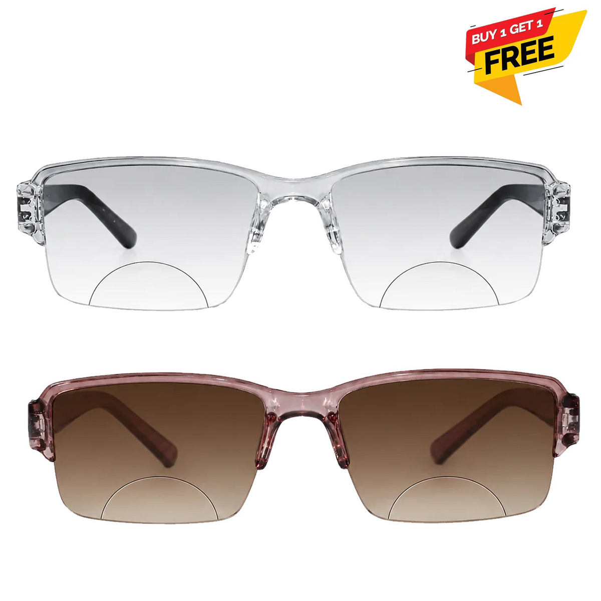 Bi-Focal Brown  Frame Flexible One Power Reading Glasses - 3RCKT