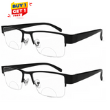 Metal Supra Bifocal Frame Flexible Intelligent Zoom  Reading Glasses -2MHF