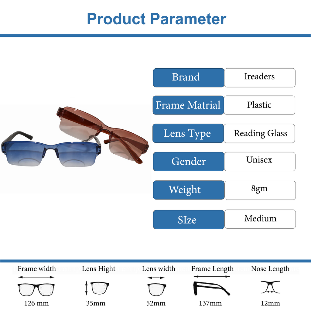 Bifocal Tint Intelligent Zoom Adaptive Reading Glasses(BFRC01)