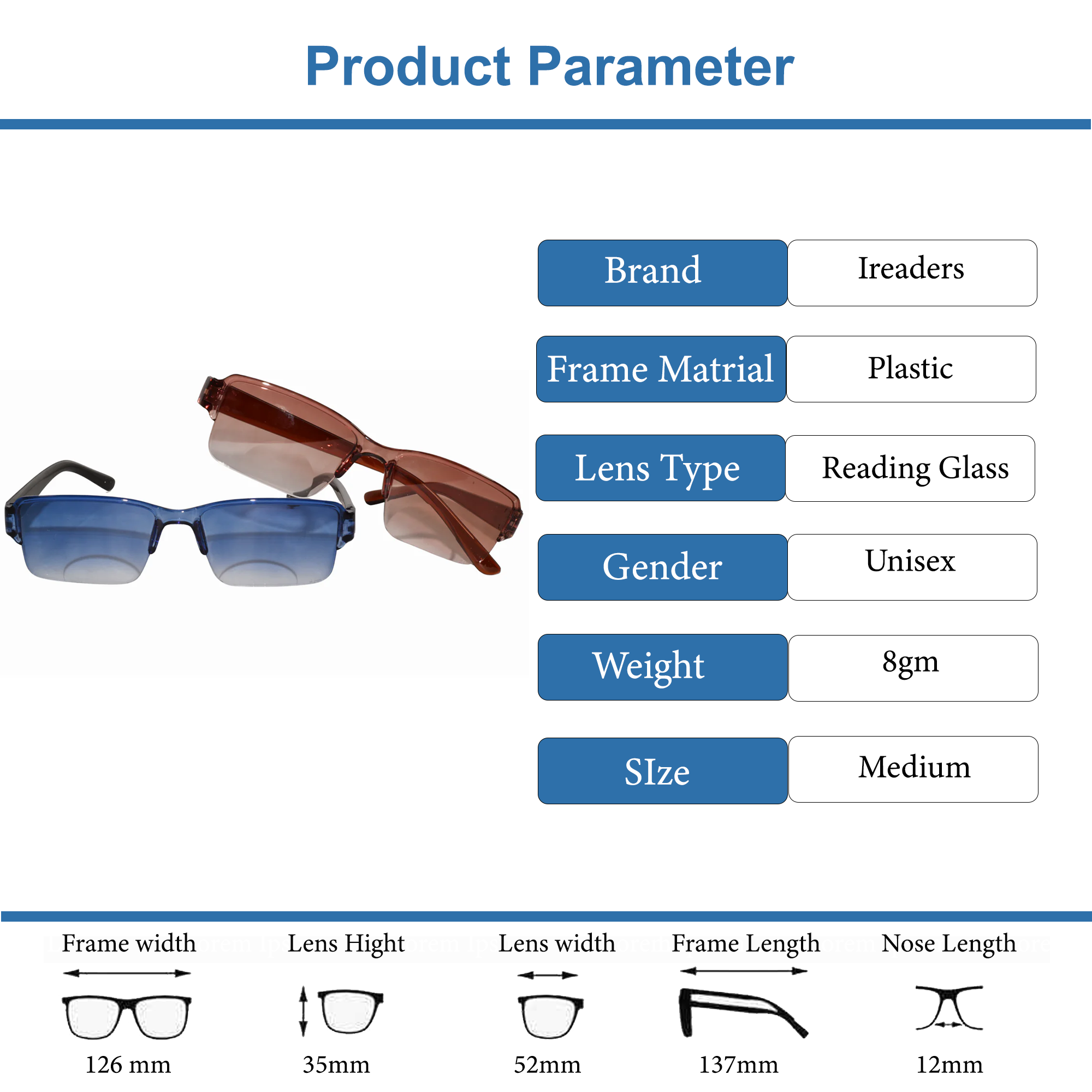 Bifocal Tint Intelligent Zoom Adaptive Reading Glasses(BFRC01)