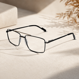 Gold Rectangular Antiglare Computer Glasses For Men ELE6008-GOLD