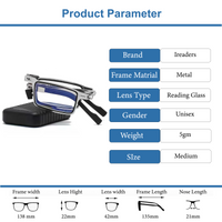 Metal Foldable One Power Intelligent Zoom Glasses (2MFRG)