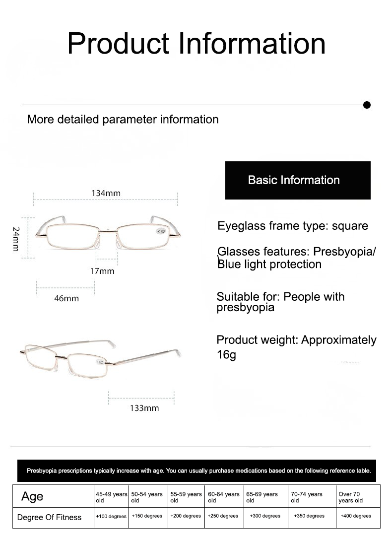 Rimless Adaptive One Power Reading Glasses (SVRG1) (Copy)