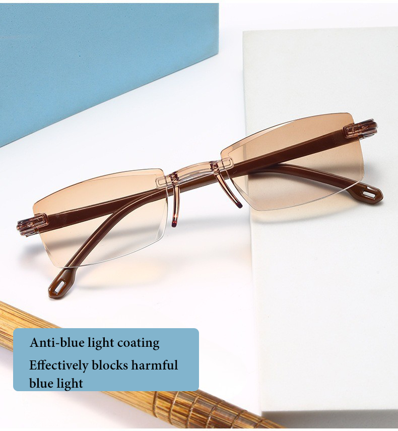 Rimless One Power Bi-Focal Brown Tint Reading Glasses(RBFRG2)