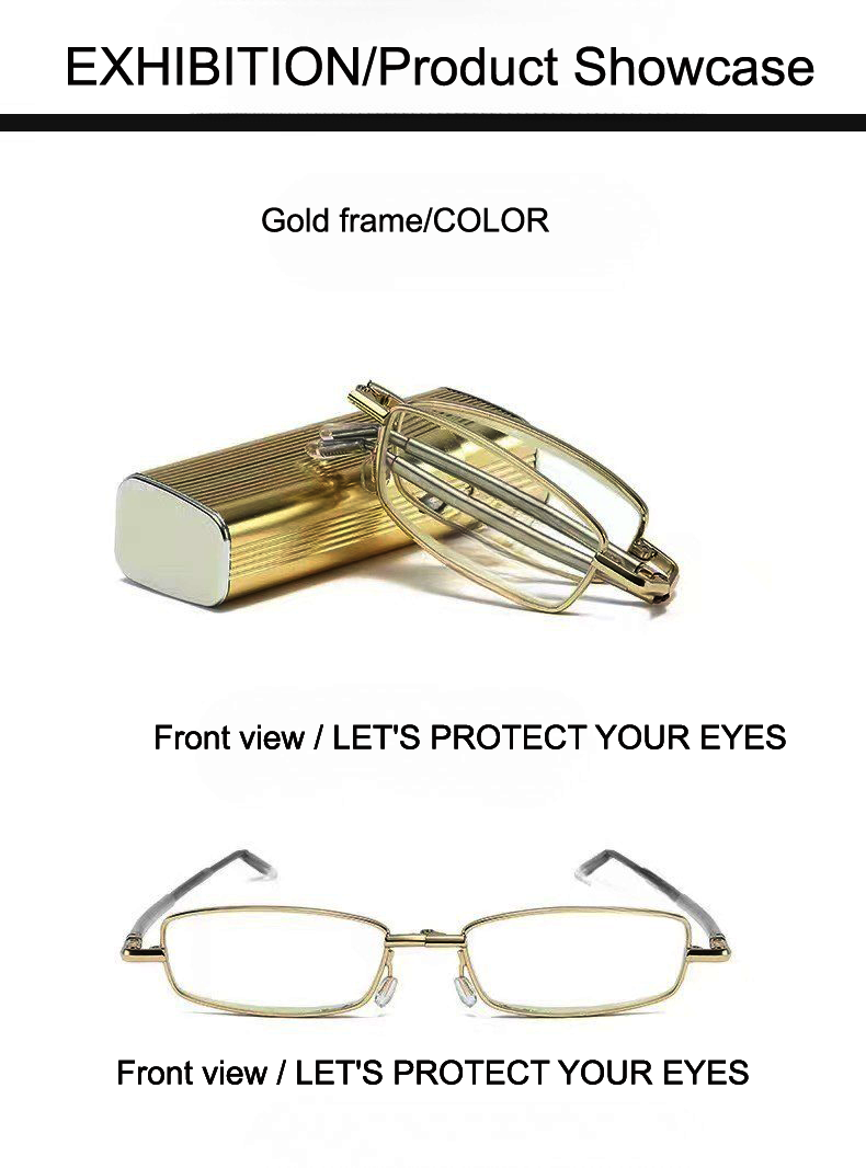 Metal Foldable Golden One Power Zoom Reading Glasses(MFRG2)