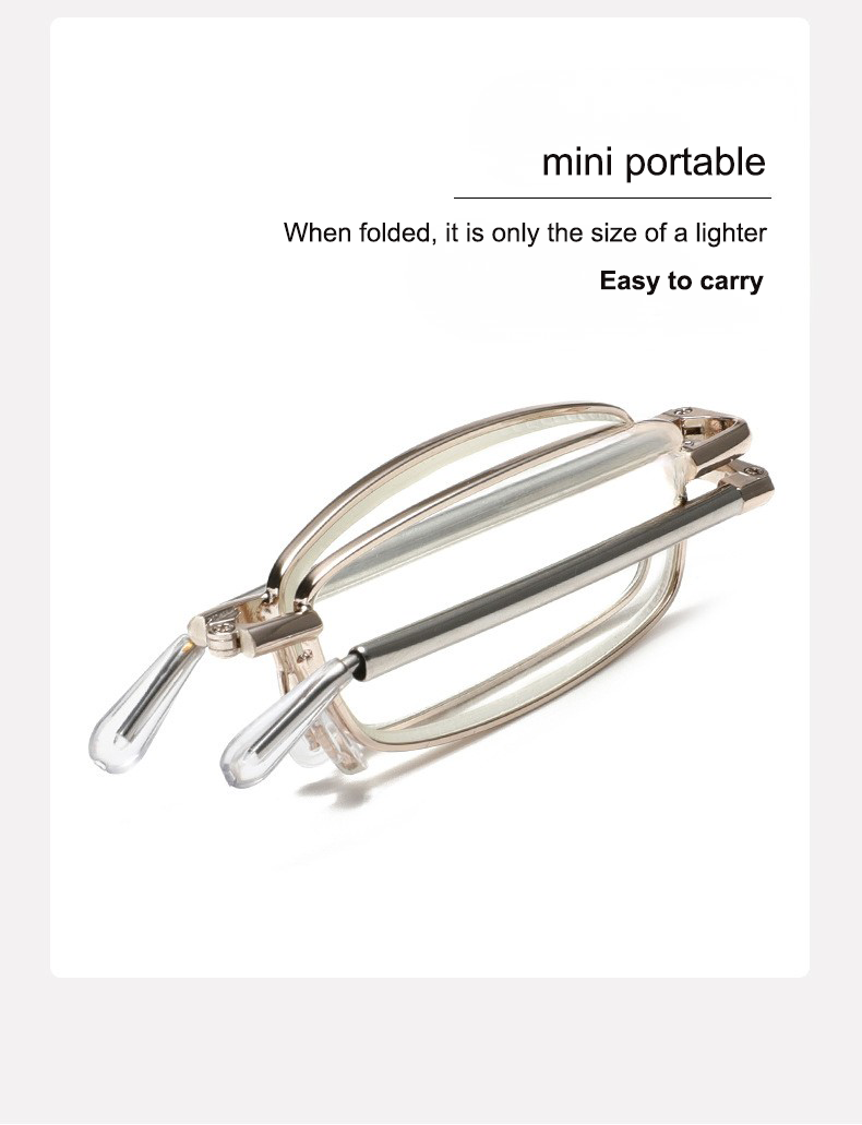 Metal Foldable Golden One Power Zoom Reading Glasses(MFRG2)