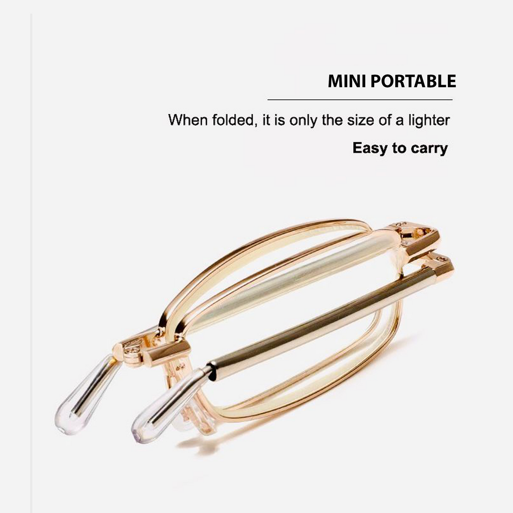 Metal Foldable Golden One Power Zoom Reading Glasses(MFRG2)