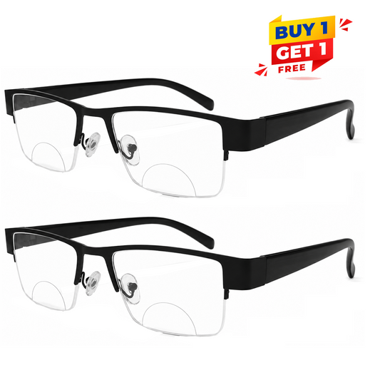 Metal Supra Bifocal Frame Flexible Intelligent Zoom  Reading Glasses -2MHf01