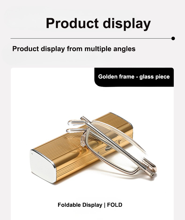 Metal Foldable Golden One Power Zoom Reading Glasses(MFRG2)