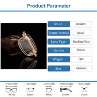 Metal Golden Foldable Adaptive One Power Reading Glasses (2MGFRG)