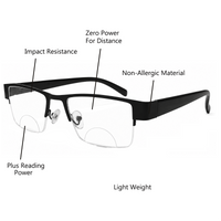 Metal Supra Bifocal Frame Flexible Intelligent Zoom  Reading Glasses -2MHF