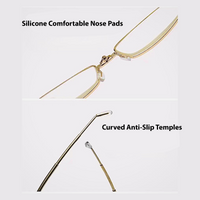Metal Foldable Golden One Power Zoom Reading Glasses(2MFRG)
