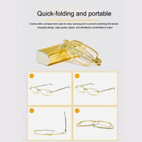 Metal Foldable Golden One Power Zoom Reading Glasses(2MFRG)