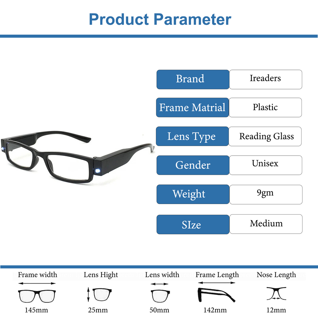 Led Light One Power Intelligent Zoom Reading glasses (LLORG1)