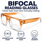 Black & Orange Wayfarer Bifocal Reading Glasses Pack of 2 for Men & Women - BOWBRG2