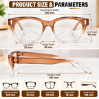 Rectanguler Black & Orange Bifocal Reading Glasses Pack of 2 for Men & Women - RBOBRG2