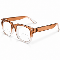 Rectanguler Black & Orange Bifocal Reading Glasses Pack of 2 for Men & Women - RBOBRG2