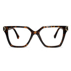 Oversize White Designer Square Eyeglasses For Women LKE23044-Black