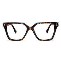 Oversize White Designer Square Eyeglasses For Women LKE23044-Black