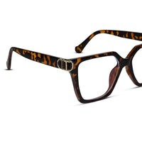 Oversize White Designer Square Eyeglasses For Women LKE23044-Black