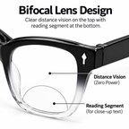 Rectanguler Black Bifocal Reading Glasses Pack of 2 for Men & Women - RBBRG2