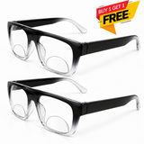 Black Wayfarer Bifocal Reading Glasses Pack of 2 for Men & Women - BWBRG2
