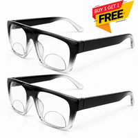 Black Wayfarer Bifocal Reading Glasses Pack of 2 for Men & Women - BWBRG2