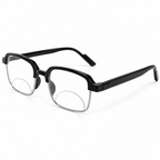 Keymount Black Intelligent Zoom Bifocal Reading Glasses for Men & Women -3KBF