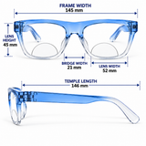 Black & Blue  Wayfarer Bifocal Reading Glasses Pack of 2 for Men & Women - BBWBRG2