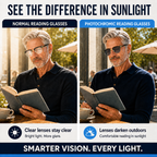 Stylish Black Golden Phothochromatic  Bifocal Reading glasses For Men and Women -2PGBRG
