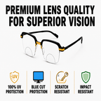 Stylish Black Golden Phothochromatic  Bifocal Reading glasses For Men and Women -2PGBRG