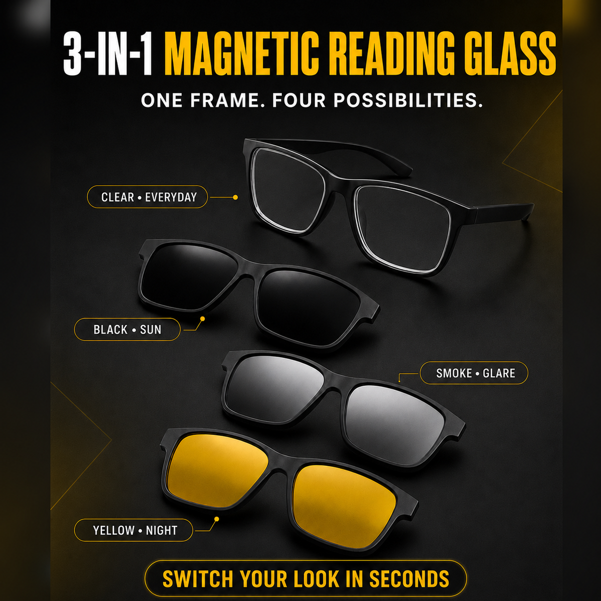 Clipon Bifocal Reading glasses For Men and Women -1CBRG