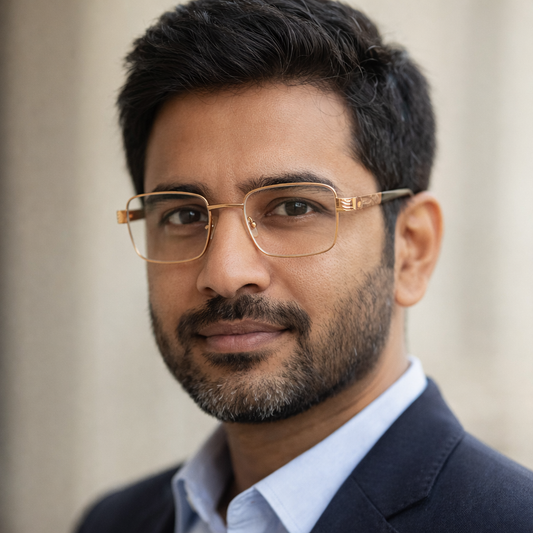 Full Frame Stainless Steel Bi-Focal  Adaptive Intelligent Zoom Reading  Glasses  Gray & Golden Combo (FFMBF01)