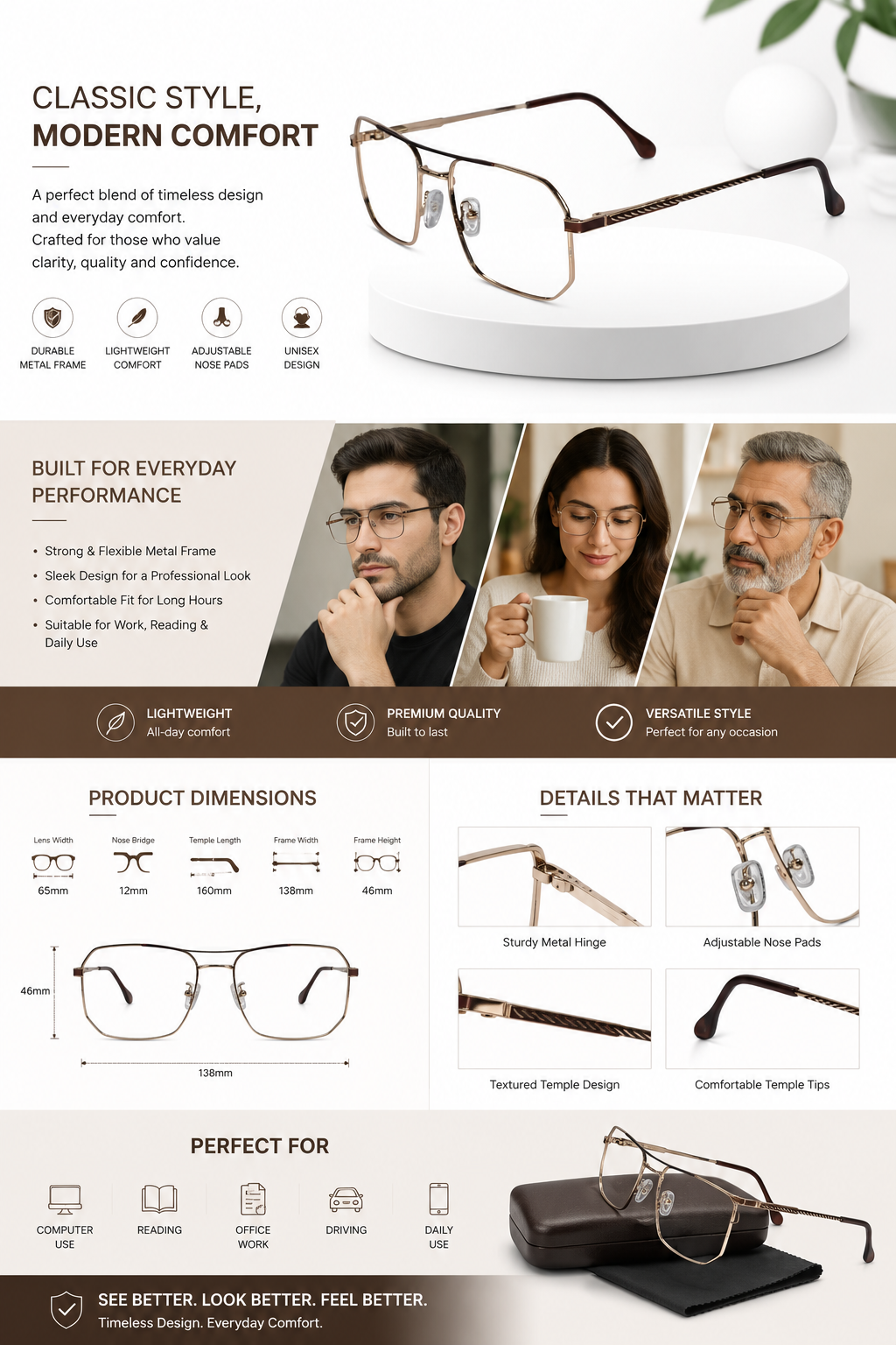 Black Bold Wayfarer Reading Glasses ELE1107