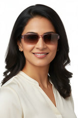 Bi-Focal Brown  Frame Flexible Intelligent Zoom  Reading Glasses - 1HFBRN